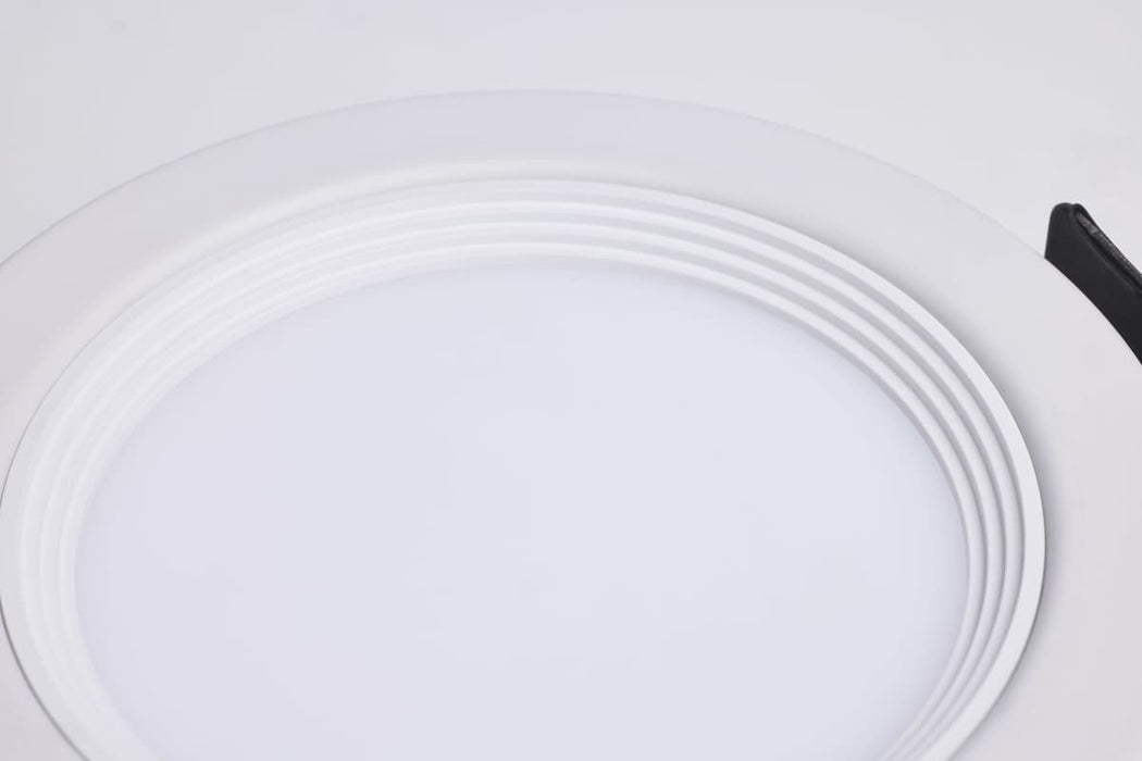 Remote Driver LED Downlight Satco S11865R1 10 Watt LED - Fire Rated 4 Inch Direct Wire Slim Fit Step Baffle Downlight - Round Shape - White Finish - CCT Selectable - 120 Volts - Dimmable Satco