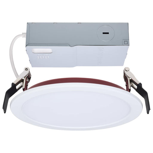Remote Driver LED Downlight Satco S11866R1 13 Watt LED - Fire Rated 6 Inch Direct Wire Slim Fit Flat Face Downlight - Round Shape - White Finish - CCT Selectable - 120 Volts - Dimmable Satco