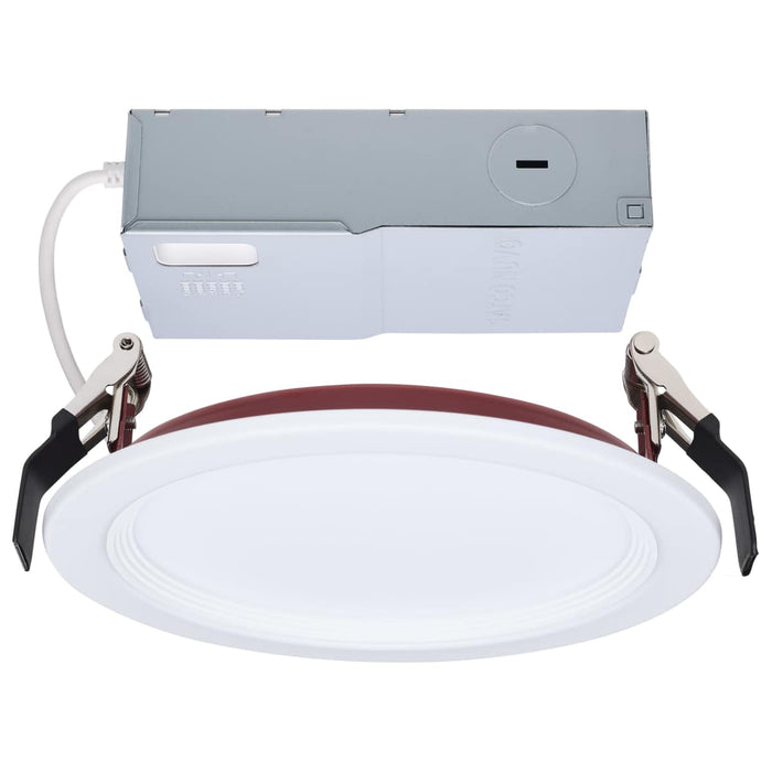 Remote Driver LED Downlight Satco S11867R1 13 Watt LED - Fire Rated 6 Inch Direct Wire Slim Fit Step Baffle Downlight - Round Shape - White Finish - CCT Selectable - 120 Volts - Dimmable Satco