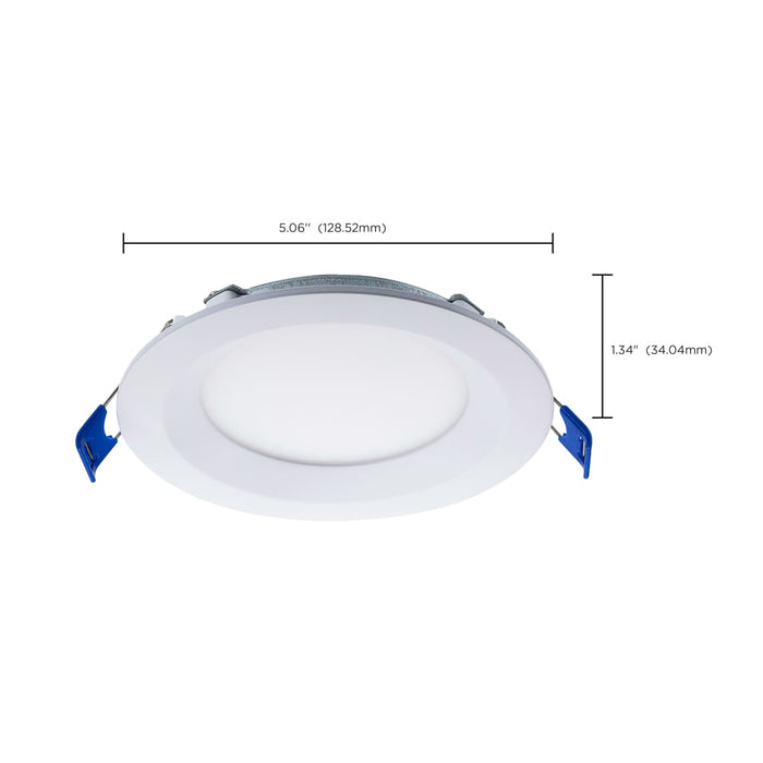 Direct Wire LED Downlight Satco S11870R1 10 Watt LED Direct Wire Downlight - Slimfit - Smooth Baffle - 4 Inch - CCT Selectable - Round - Remote Driver - White Finish Satco