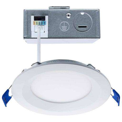 Direct Wire LED Downlight Satco S11870R1 10 Watt LED Direct Wire Downlight - Slimfit - Smooth Baffle - 4 Inch - CCT Selectable - Round - Remote Driver - White Finish Satco