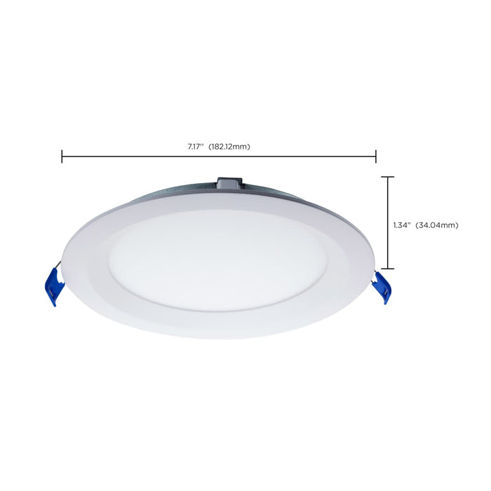 Direct Wire LED Downlight Satco S11872R1 13 Watt LED Direct Wire Downlight - Slimfit - Smooth Baffle - 6 Inch - CCT Selectable - Round - Remote Driver - White Finish Satco