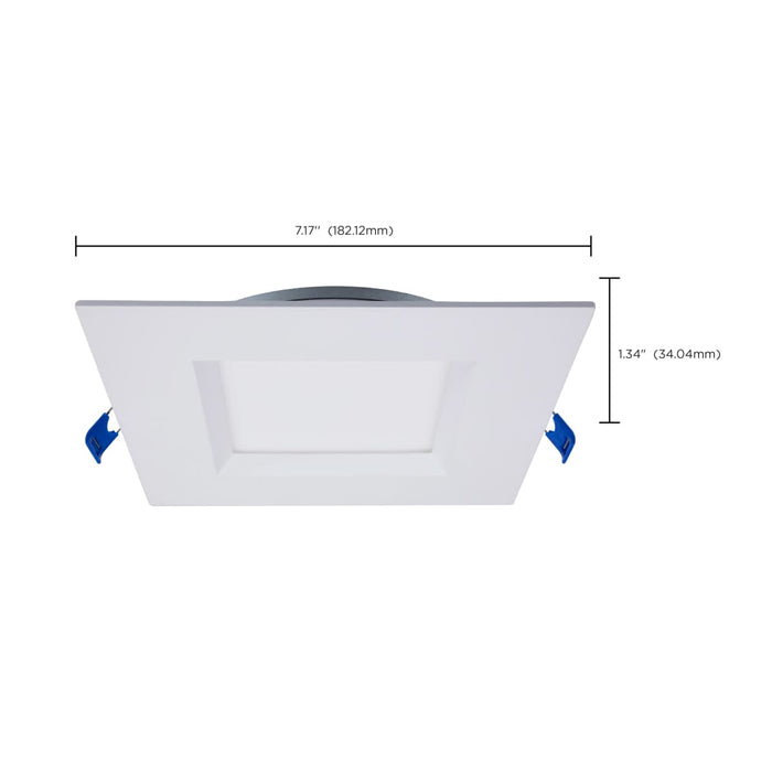 Direct Wire LED Downlight Satco S11873R1 12 Watt LED Direct Wire Downlight - Slimfit - Smooth Baffle - 6 Inch - CCT Selectable - Square - Remote Driver - White Finish Satco