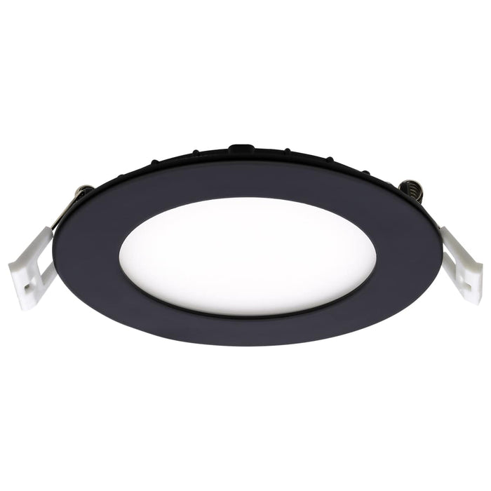 Direct Wire LED Downlight Satco S11874R1 10 Watt LED Direct Wire Downlight - 4-Inch - CCT Selectable - Round - Remote Driver - Black Finish Satco