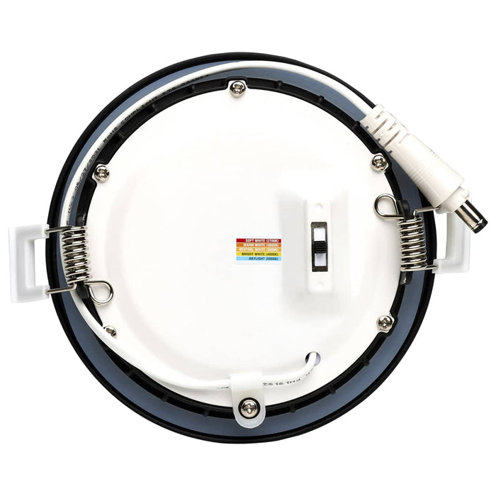 Direct Wire LED Downlight Satco S11874R1 10 Watt LED Direct Wire Downlight - 4-Inch - CCT Selectable - Round - Remote Driver - Black Finish Satco