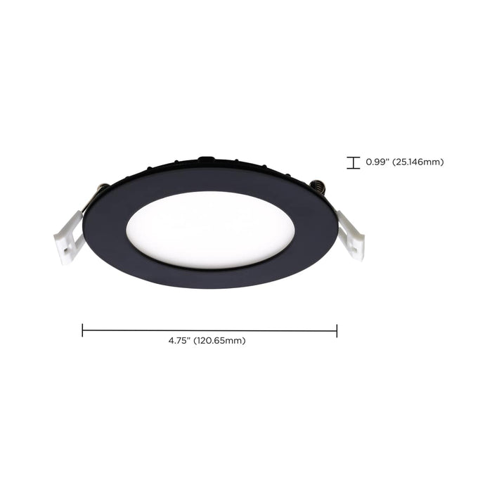 Direct Wire LED Downlight Satco S11874R1 10 Watt LED Direct Wire Downlight - 4-Inch - CCT Selectable - Round - Remote Driver - Black Finish Satco