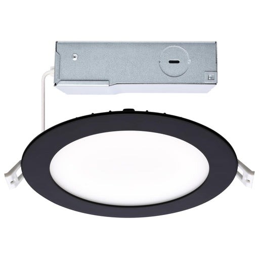 Direct Wire LED Downlight Satco S11875R1 12 Watt LED Direct Wire Downlight - 6-Inch - CCT Selectable - Round - Remote Driver - Black Finish Satco