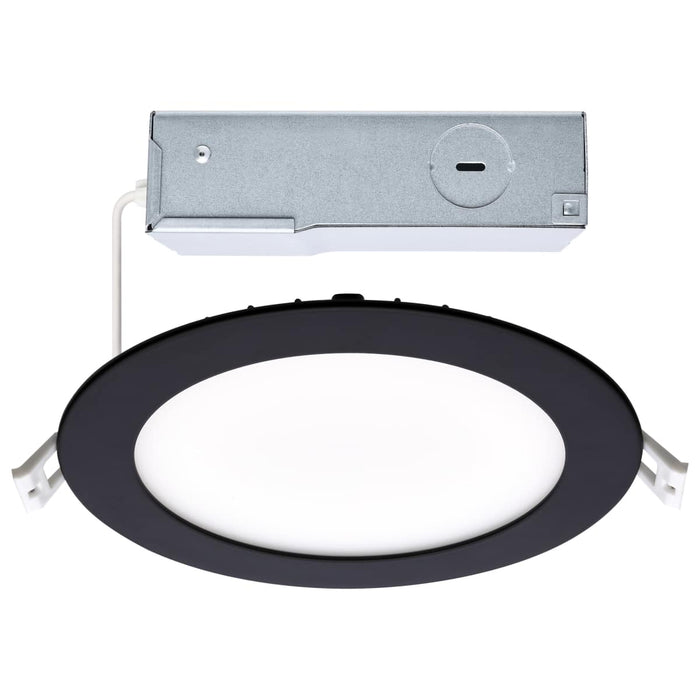 Direct Wire LED Downlight Satco S11875R1 12 Watt LED Direct Wire Downlight - 6-Inch - CCT Selectable - Round - Remote Driver - Black Finish Satco