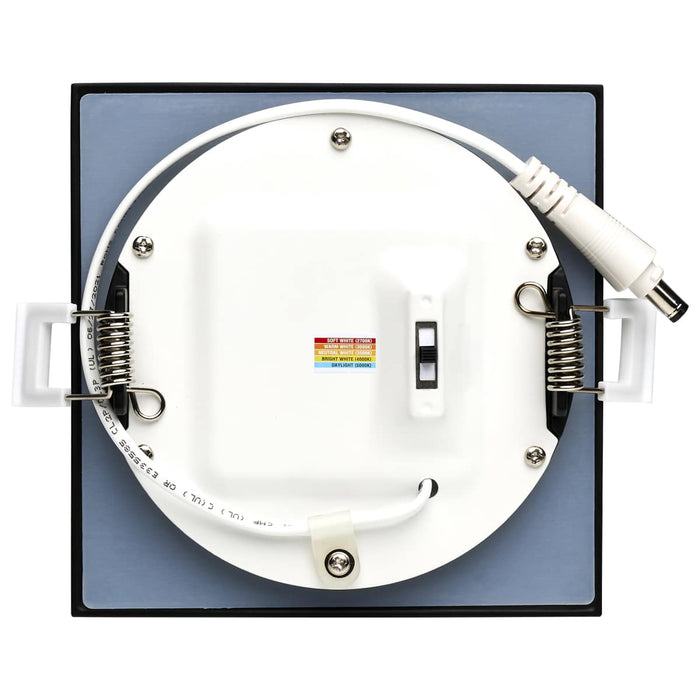 Direct Wire LED Downlight Satco S11876R1 10 Watt LED Direct Wire Downlight - 4-Inch - CCT Selectable - Square - Remote Driver - Black Finish Satco