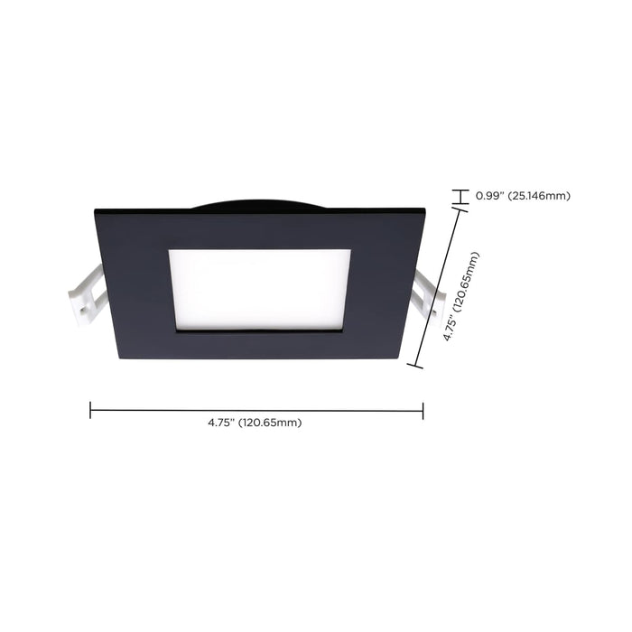 Direct Wire LED Downlight Satco S11876R1 10 Watt LED Direct Wire Downlight - 4-Inch - CCT Selectable - Square - Remote Driver - Black Finish Satco