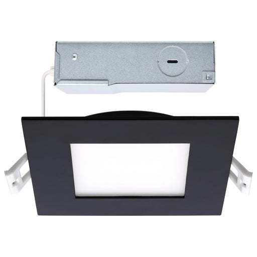Direct Wire LED Downlight Satco S11876R1 10 Watt LED Direct Wire Downlight - 4-Inch - CCT Selectable - Square - Remote Driver - Black Finish Satco
