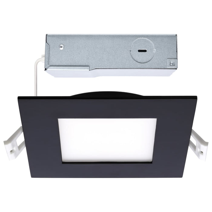 Direct Wire LED Downlight Satco S11876R1 10 Watt LED Direct Wire Downlight - 4-Inch - CCT Selectable - Square - Remote Driver - Black Finish Satco