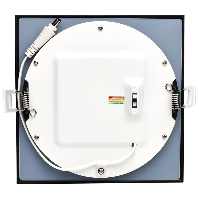 Direct Wire LED Downlight Satco S11877R1 12 Watt LED Direct Wire Downlight - 6-Inch - CCT Selectable - Square - Remote Driver - Black Finish Satco