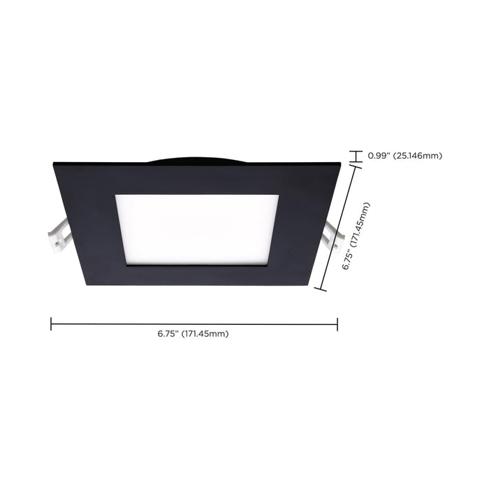 Direct Wire LED Downlight Satco S11877R1 12 Watt LED Direct Wire Downlight - 6-Inch - CCT Selectable - Square - Remote Driver - Black Finish Satco