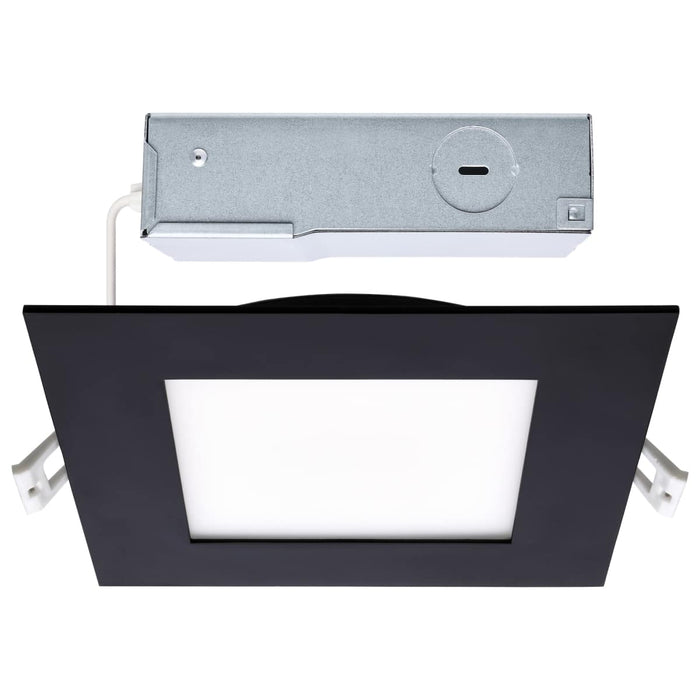 Direct Wire LED Downlight Satco S11877R1 12 Watt LED Direct Wire Downlight - 6-Inch - CCT Selectable - Square - Remote Driver - Black Finish Satco