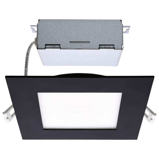 Remote Driver LED Downlight Satco S11877 12 Watt - LED Direct Wire Downlight - Edge-lit - 6 inch - CCT Selectable - 120 volt - Dimmable - Square - Remote Driver - Black Finish Satco