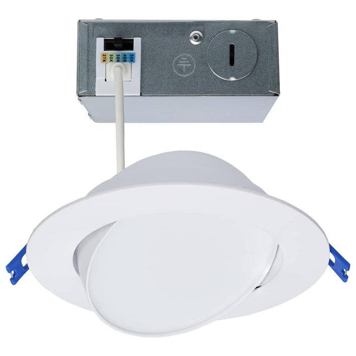 Downlight Satco S11879 14 Watt - 6" - Directional Low-Profile Downlight - CCT Selectable - 120 Volt - White Finish Satco