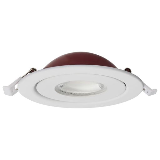 Remote Driver LED Downlight Satco S11880 9 Watt LED - Fire Rated - 4 Inch Direct Wire Directional Downlight - Round Shape - White Finish - CCT Selectable - Dimmable - 120 Volts Satco