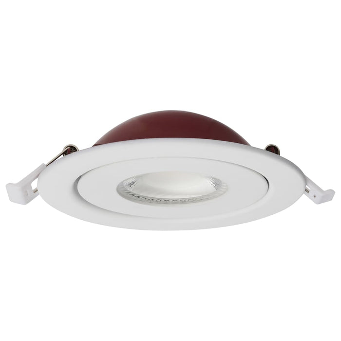 Remote Driver LED Downlight Satco S11880 9 Watt LED - Fire Rated - 4 Inch Direct Wire Directional Downlight - Round Shape - White Finish - CCT Selectable - Dimmable - 120 Volts Satco
