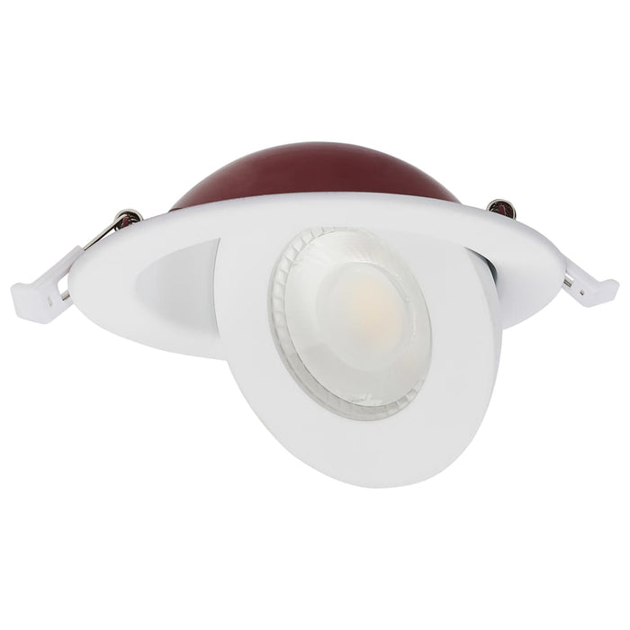 Remote Driver LED Downlight Satco S11880 9 Watt LED - Fire Rated - 4 Inch Direct Wire Directional Downlight - Round Shape - White Finish - CCT Selectable - Dimmable - 120 Volts Satco