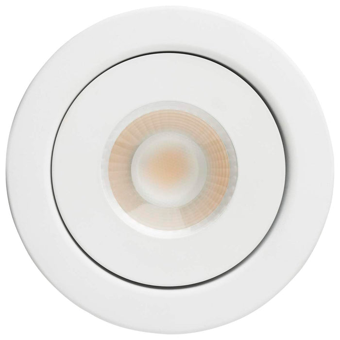 Remote Driver LED Downlight Satco S11880 9 Watt LED - Fire Rated - 4 Inch Direct Wire Directional Downlight - Round Shape - White Finish - CCT Selectable - Dimmable - 120 Volts Satco