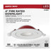 Remote Driver LED Downlight Satco S11880 9 Watt LED - Fire Rated - 4 Inch Direct Wire Directional Downlight - Round Shape - White Finish - CCT Selectable - Dimmable - 120 Volts Satco