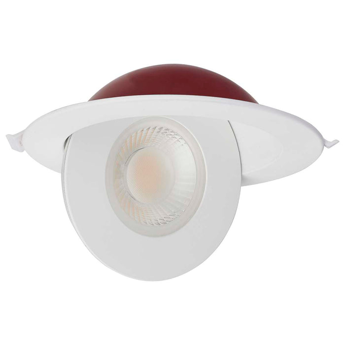 Remote Driver LED Downlight Satco S11881 15 Watt LED - Fire Rated - 6 Inch Direct Wire Directional Downlight - Round Shape - White Finish - CCT Selectable - Dimmable - 120 Volts Satco