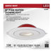 Remote Driver LED Downlight Satco S11881 15 Watt LED - Fire Rated - 6 Inch Direct Wire Directional Downlight - Round Shape - White Finish - CCT Selectable - Dimmable - 120 Volts Satco
