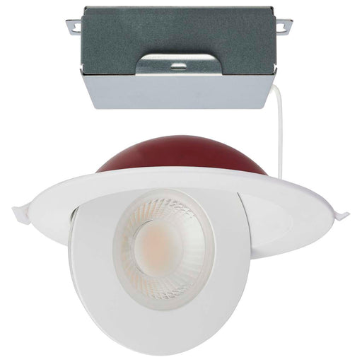 Remote Driver LED Downlight Satco S11881 15 Watt LED - Fire Rated - 6 Inch Direct Wire Directional Downlight - Round Shape - White Finish - CCT Selectable - Dimmable - 120 Volts Satco