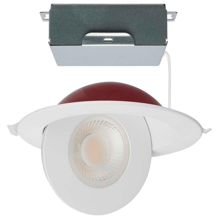 Remote Driver LED Downlight Satco S11881 15 Watt LED - Fire Rated - 6 Inch Direct Wire Directional Downlight - Round Shape - White Finish - CCT Selectable - Dimmable - 120 Volts Satco