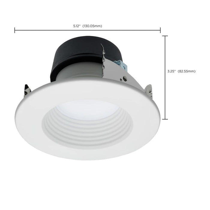 Downlight Retrofit Satco S11882 Field Selectable LED Downlight Retrofit - Deep Baffle - 5.8/7/9.5 Watts - 27K/30K/35K/40K/50K CCT - 4 Inch - Round Shape - White Finish - 120 Volts Satco