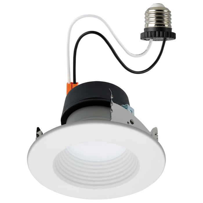 Downlight Retrofit Satco S11882 Field Selectable LED Downlight Retrofit - Deep Baffle - 5.8/7/9.5 Watts - 27K/30K/35K/40K/50K CCT - 4 Inch - Round Shape - White Finish - 120 Volts Satco