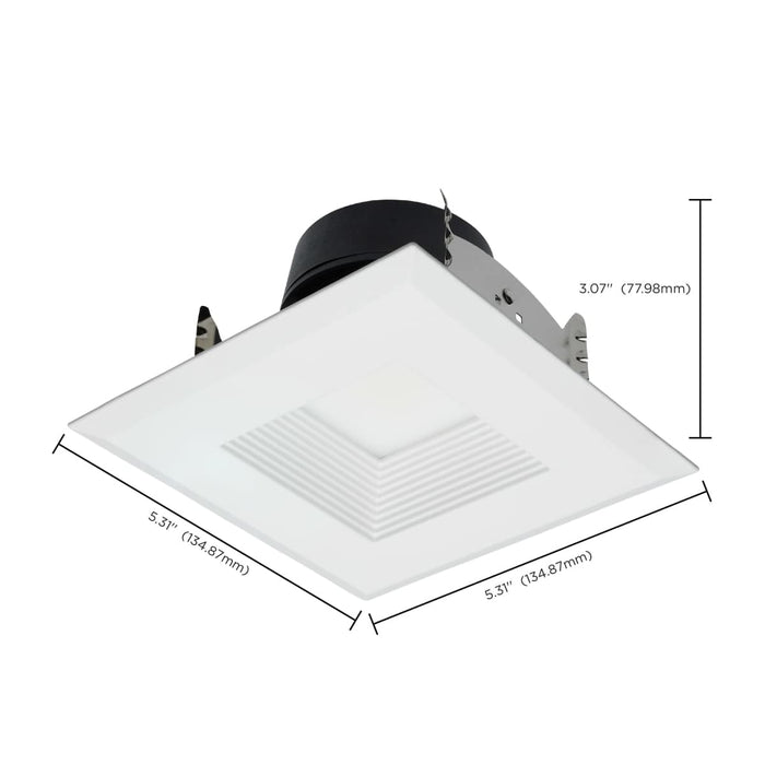 Downlight Retrofit Satco S11884 Field Selectable LED Downlight Retrofit - Deep Baffle - 5.8/7/9.5 Watts - 27K/30K/35K/40K/50K CCT - 4 Inch - Square Shape - White Finish - 120 Volts Satco