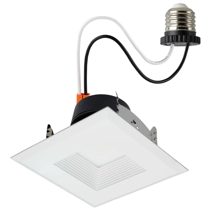 Downlight Retrofit Satco S11884 Field Selectable LED Downlight Retrofit - Deep Baffle - 5.8/7/9.5 Watts - 27K/30K/35K/40K/50K CCT - 4 Inch - Square Shape - White Finish - 120 Volts Satco