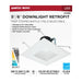 Downlight Retrofit Satco S11885 Field Selectable LED Downlight Retrofit - Deep Baffle - 8/10.5/13.5 Watts - 27K/30K/35K/40K/50K CCT - 5-6 Inch - Square Shape - White Finish - 120 Volts Satco