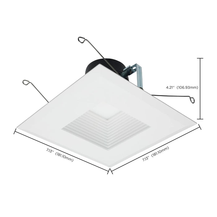 Downlight Retrofit Satco S11885 Field Selectable LED Downlight Retrofit - Deep Baffle - 8/10.5/13.5 Watts - 27K/30K/35K/40K/50K CCT - 5-6 Inch - Square Shape - White Finish - 120 Volts Satco
