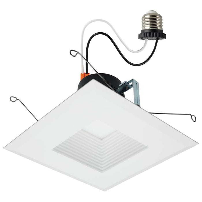 Downlight Retrofit Satco S11885 Field Selectable LED Downlight Retrofit - Deep Baffle - 8/10.5/13.5 Watts - 27K/30K/35K/40K/50K CCT - 5-6 Inch - Square Shape - White Finish - 120 Volts Satco