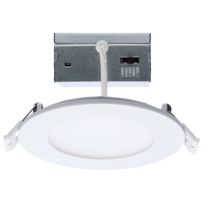 Remote Driver LED Downlight Satco S11886 9 Watt LED Direct Wire Downlight with Night Light - 4 Inch - Remote Driver - CCT Selectable - Dimmable - Round - White Finish Satco