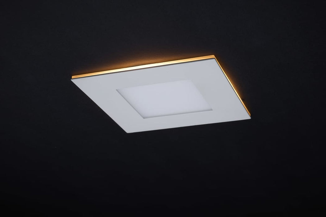 Remote Driver LED Downlight Satco S11888 9 Watt LED Direct Wire Downlight with Night Light - 4 Inch - Remote Driver - CCT Selectable - Dimmable - Square - White Finish Satco