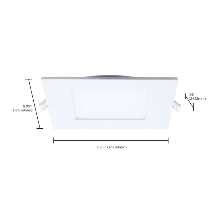Remote Driver LED Downlight Satco S11889 12 Watt LED Direct Wire Downlight with Night Light - 6 Inch - Remote Driver - CCT Selectable - Dimmable - Square - White Finish Satco