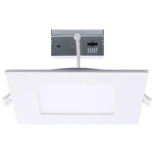 Remote Driver LED Downlight Satco S11889 12 Watt LED Direct Wire Downlight with Night Light - 6 Inch - Remote Driver - CCT Selectable - Dimmable - Square - White Finish Satco
