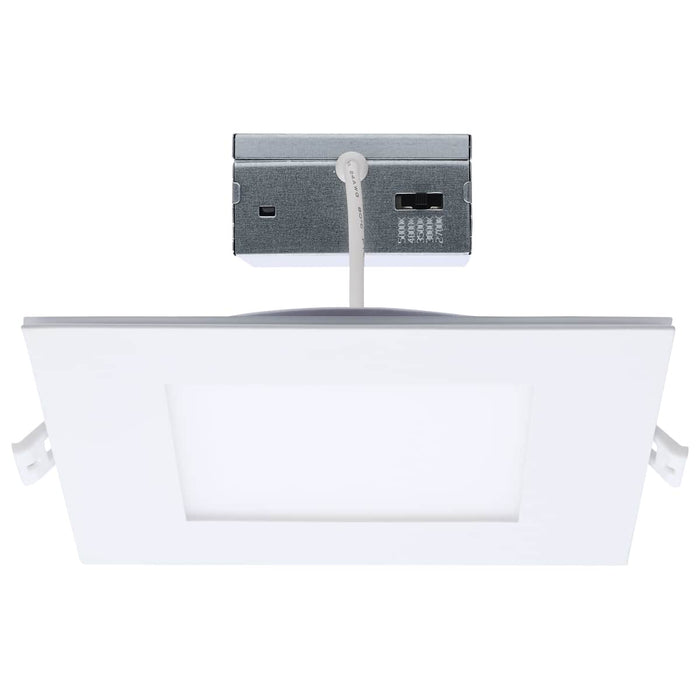 Remote Driver LED Downlight Satco S11889 12 Watt LED Direct Wire Downlight with Night Light - 6 Inch - Remote Driver - CCT Selectable - Dimmable - Square - White Finish Satco