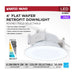 Downlight Retrofit Satco S11894 6.5/8/9.3 Watt LED Downlight Retrofit - 27K/30K/35K/40K/50K CCT - 4 Inch - Flat Wafer - Round - Matte White Finish Satco