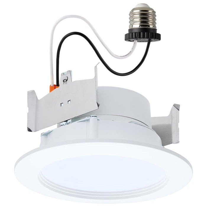 Downlight Retrofit Satco S11895 6.5/8/9.3 Watt LED Downlight Retrofit - 27K/30K/35K/40K/50K CCT - 4 Inch - Regressed Wafer - Round - Matte White Finish Satco