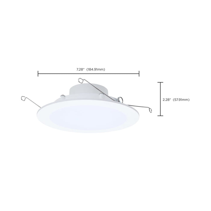 Downlight Retrofit Satco S11896 9/11/13 Watt LED Downlight Retrofit - 27K/30K/35K/40K/50K CCT - 6 Inch - Flat Wafer - Round - Matte White Finish Satco