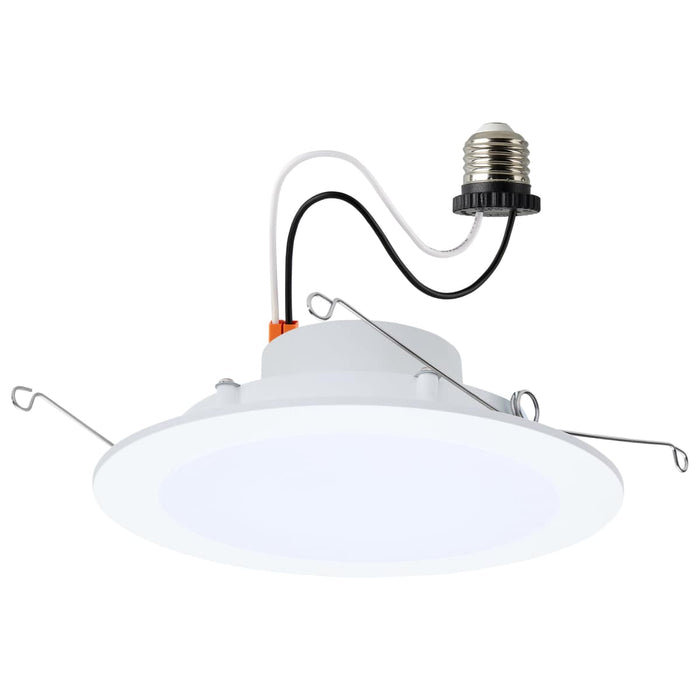 Downlight Retrofit Satco S11896 9/11/13 Watt LED Downlight Retrofit - 27K/30K/35K/40K/50K CCT - 6 Inch - Flat Wafer - Round - Matte White Finish Satco