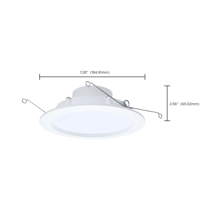 Downlight Retrofit Satco S11897 9/11/13 Watt LED Downlight Retrofit - 27K/30K/35K/40K/50K CCT - 6 Inch - Regressed Wafer - Round - Matte White Finish Satco