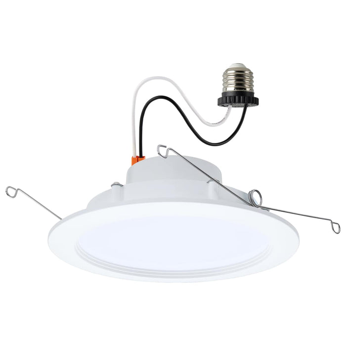 Downlight Retrofit Satco S11897 9/11/13 Watt LED Downlight Retrofit - 27K/30K/35K/40K/50K CCT - 6 Inch - Regressed Wafer - Round - Matte White Finish Satco