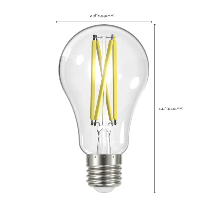 Satco S12432 Clear A19 LED Filament Bulb  12.5W 100W Equiv 5000K LightStoreUSA