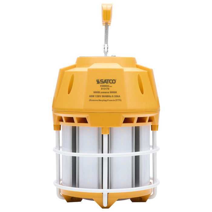 Work Light Satco S13170 60 Watt LED Hi-Pro Temp Work Light - 5000K - Corncob Shape - 80 CRI - Orange Finish Satco